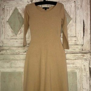 Ralph Lauren tan wool dress 3/4 sleeve Size S